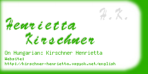 henrietta kirschner business card
